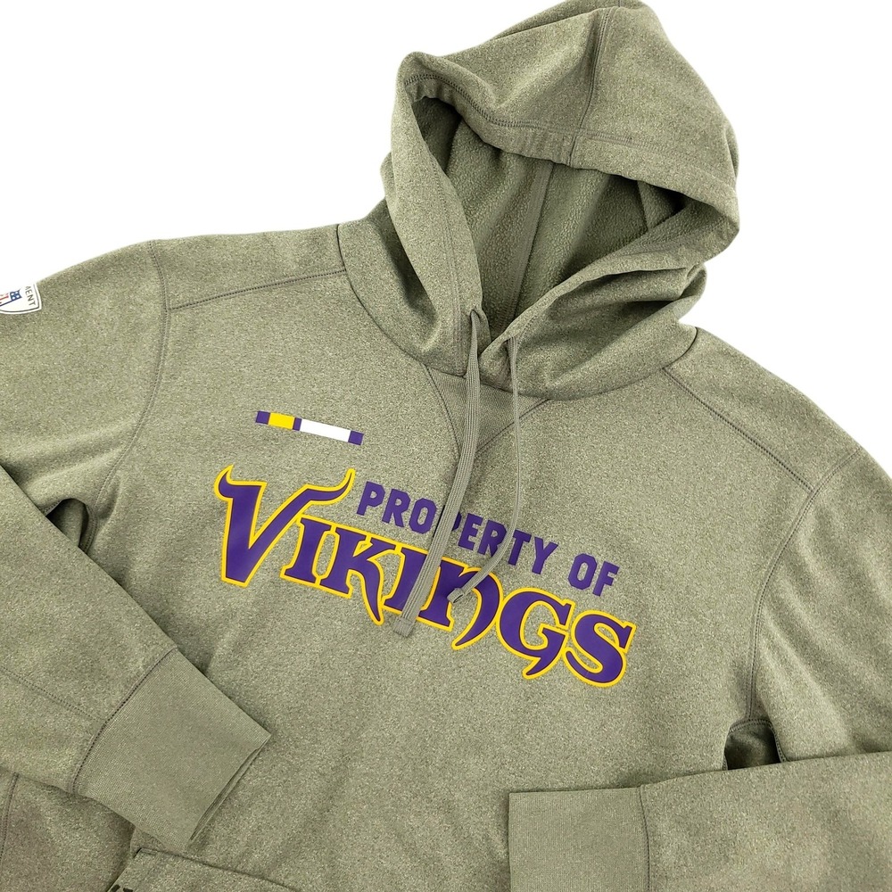Minnesota Vikings‎ Sweatshirt Mens Medium Green NFL Football Nike Dri Fit Hoodie